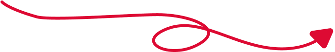 Red twisted arrow shape